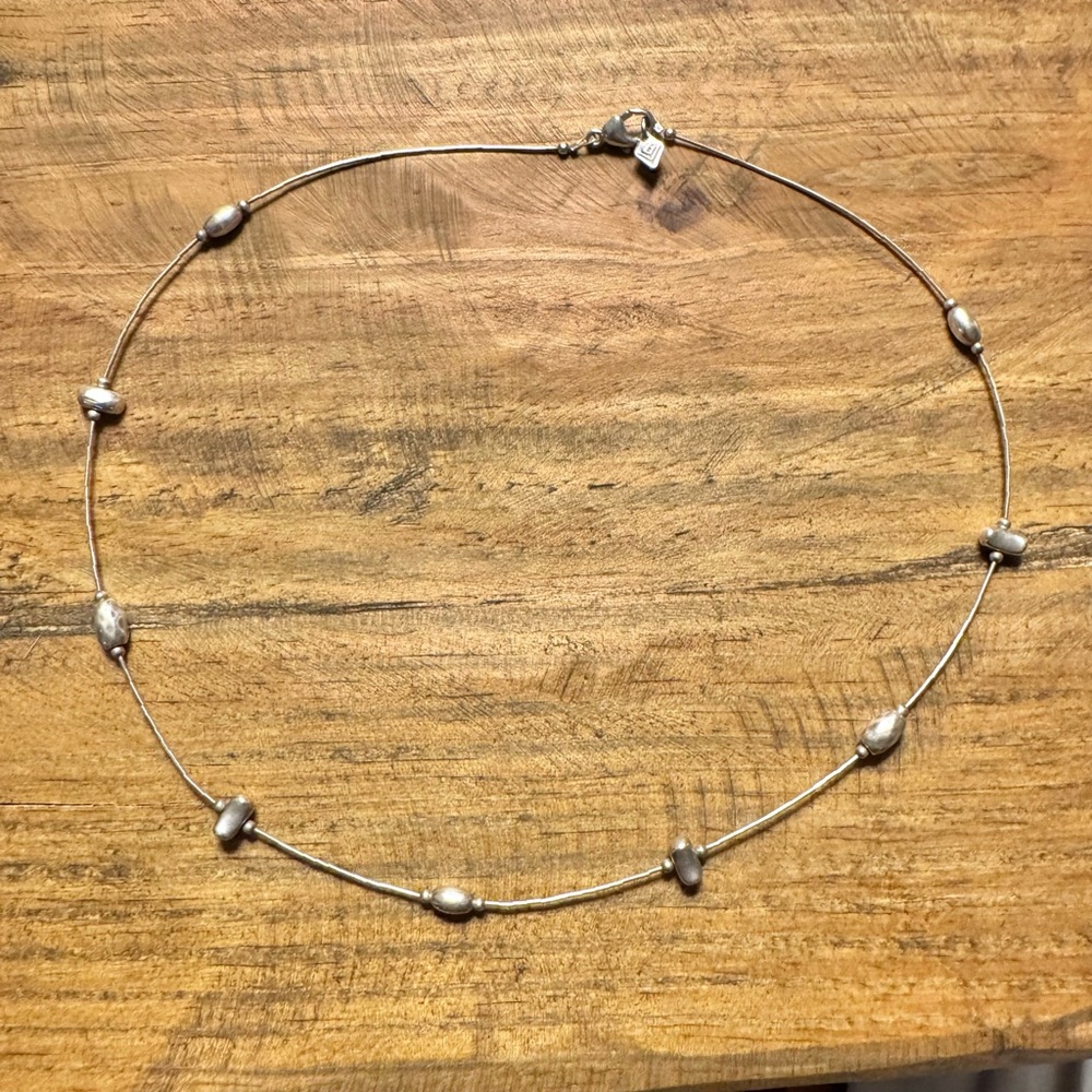 Silpada Silver Beaded nugget type Necklace